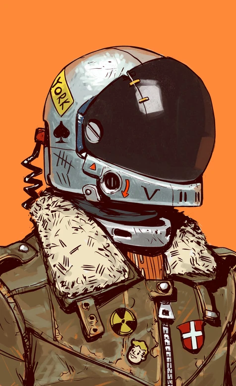 V字头盔宇航员军绿徽章插画