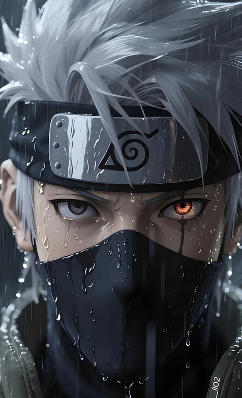 火影忍者 旗木卡卡西 写轮眼 雨景