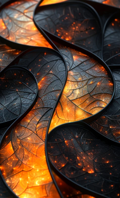 抽象光影叶脉艺术装饰图案