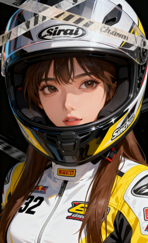 动漫赛车服少女骑手高清插画