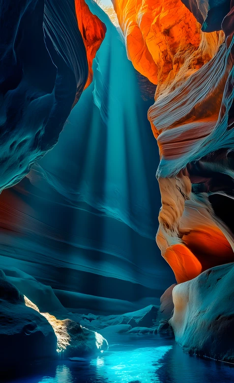 美国羚羊谷岩壁光影自然奇景