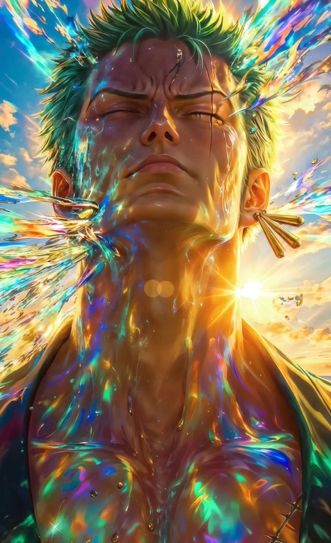 海贼王索隆 炫彩光效特写高清手机壁纸