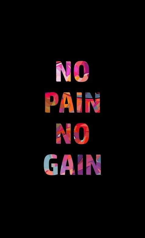 彩色文字“NO PAIN NO GAIN”励志手机壁纸