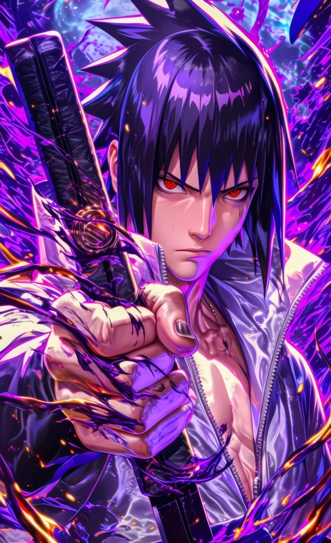 火影忍者宇智波佐助炫酷战斗特写