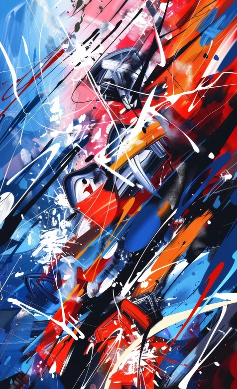 动感抽象涂鸦艺术插画 色彩飞溅笔触设计