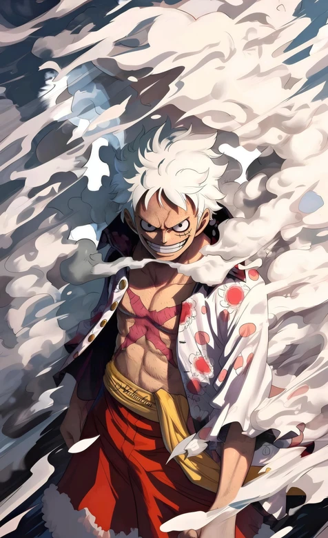 海贼王路飞五档形态动漫插画