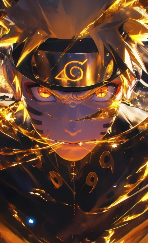 漩涡鸣人九尾模式金色查克拉-火影忍者-疑似AIGC修改