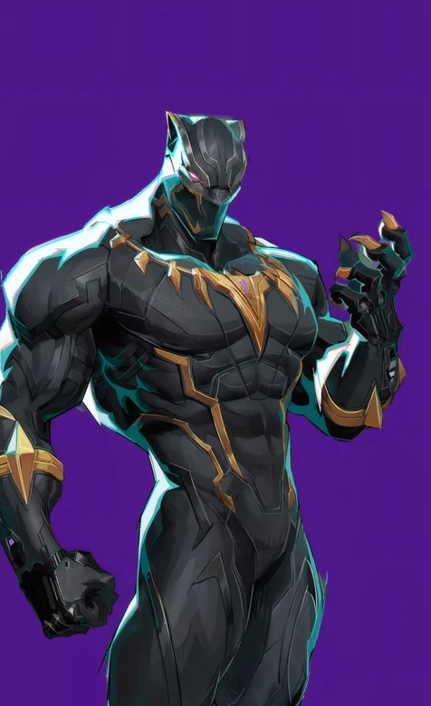 漫威黑豹肌肉装甲风格角色设计