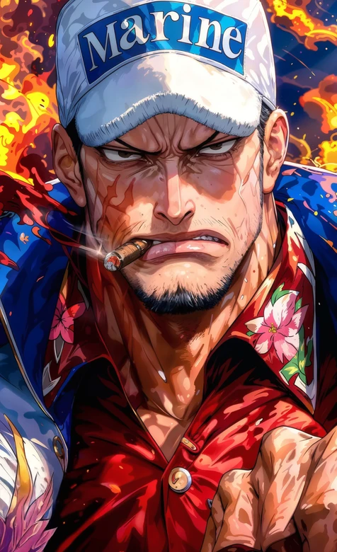 海贼王海军将领霸气特写 热血战斗场景动漫角色高清