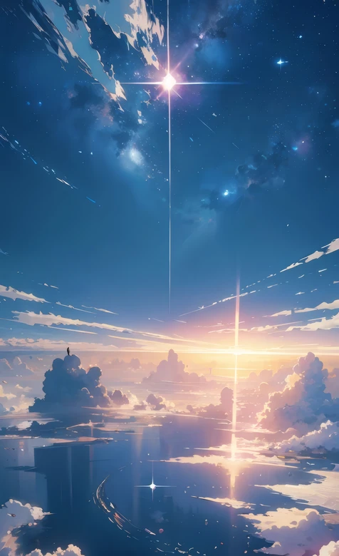 星空云海下的孤独眺望者 唯美治愈系日出霞光高清全屏