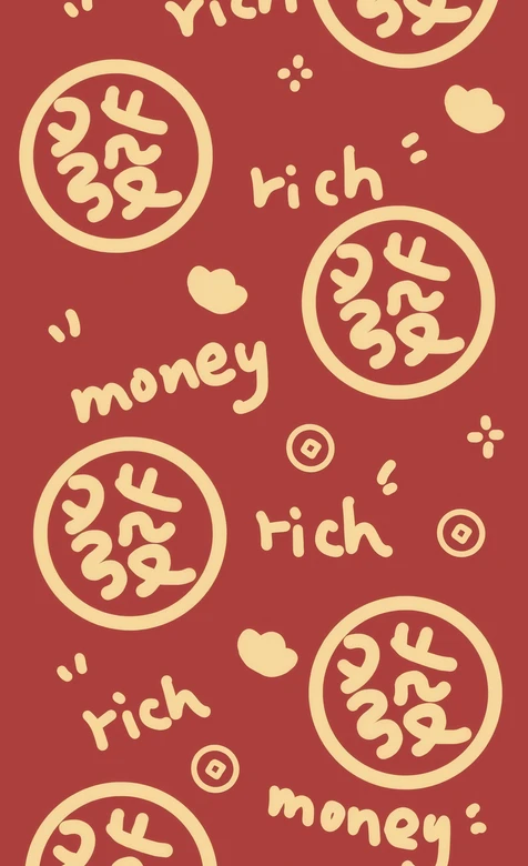 喜庆财运發字rich money主题壁纸 好运暴富壁纸