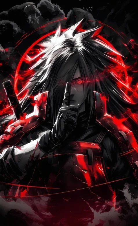 火影忍者宇智波斑暗黑热血风 血红特效壁纸