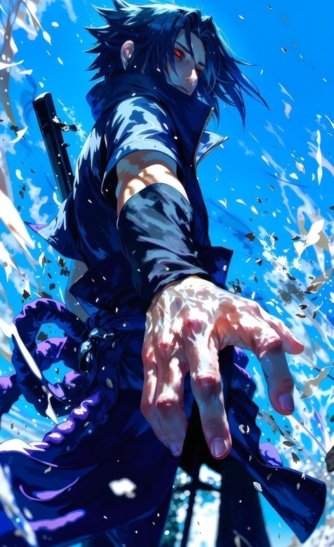 火影忍者宇智波佐助战斗风壁纸 咒印佐助酷炫壁纸