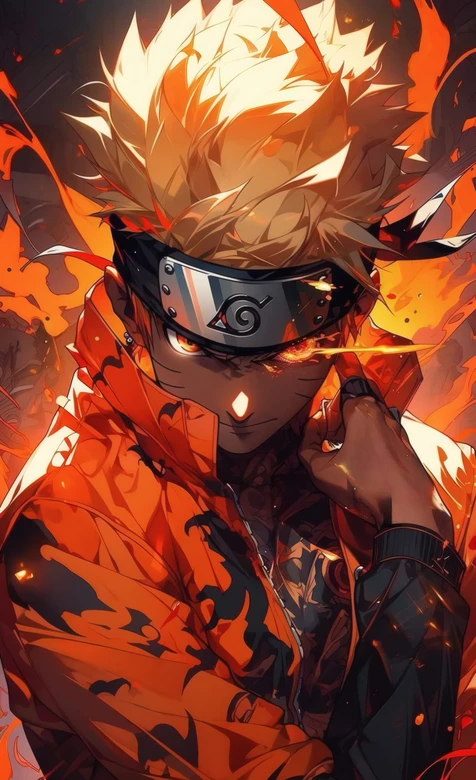 火影忍者鸣人火焰风热血壁纸 超燃动漫角色壁纸