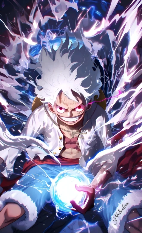 海贼王路飞五档尼卡形态炫酷能量壁纸