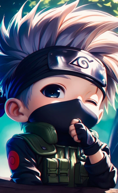 Q版卡卡西 火影忍者 萌系热血漫角色壁纸