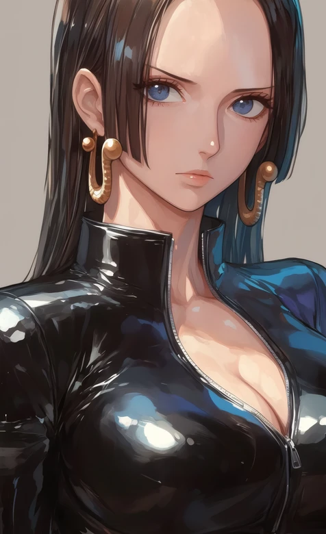 海贼王妮可·罗宾黑色皮衣二次元美女壁纸