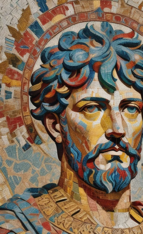 拜占庭风格宗教人物马赛克艺术壁纸 圣像复古风壁纸