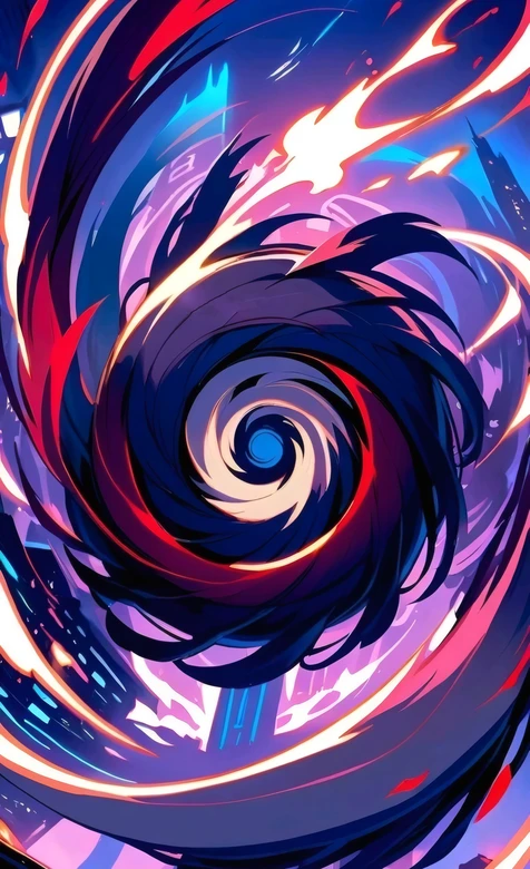 赛博朋克炫酷漩涡动态壁纸 科幻城市背景