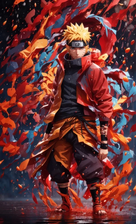 火影忍者漩涡鸣人AI炫彩特效壁纸 热血动漫角色