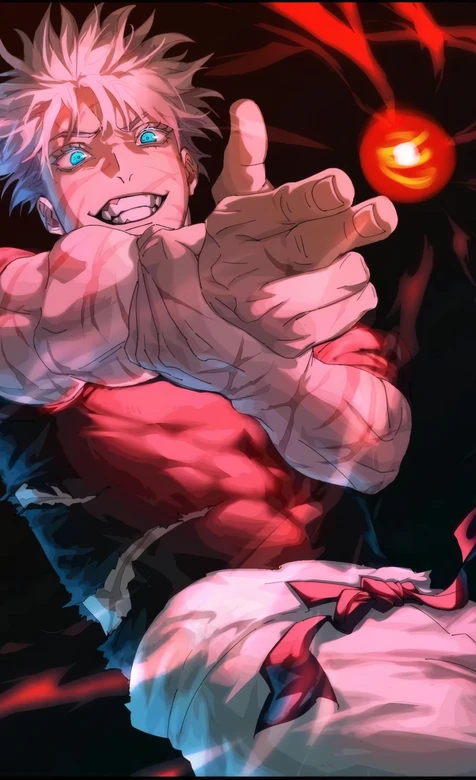 咒术回战 五条悟 绷带战斗 红色术式壁纸