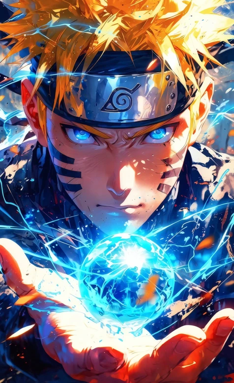 「火影忍者・鸣人螺旋丸爆发 热血动漫高清桌面壁纸」