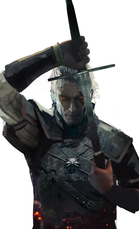 巫师3杰洛特持剑战斗壁纸 猎魔人主题壁纸