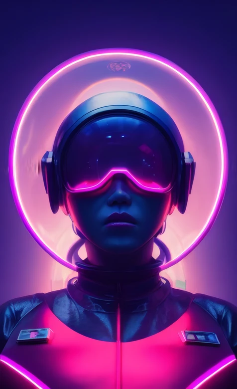 赛博朋克未来战士霓虹科幻壁纸 赛博朋克风