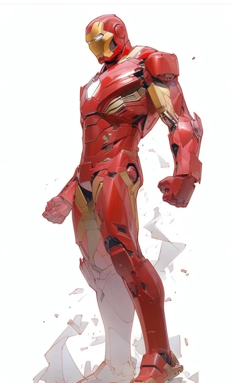 漫威钢铁侠红金机甲战甲壁纸 超级英雄科幻风壁纸