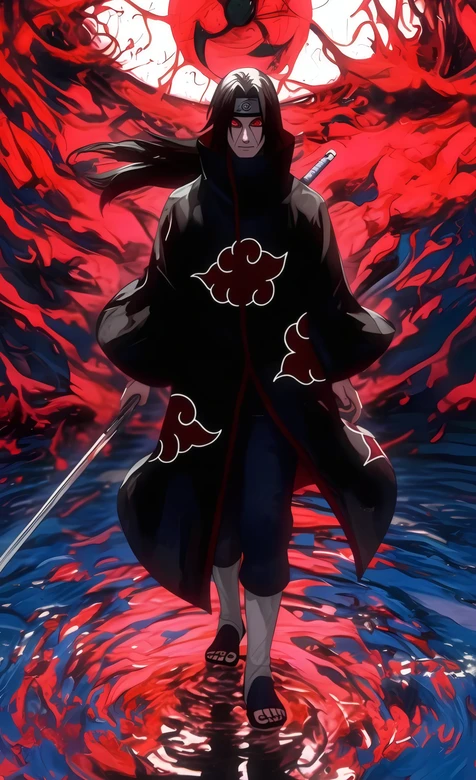 火影忍者宇智波鼬晓组织写轮眼酷炫壁纸