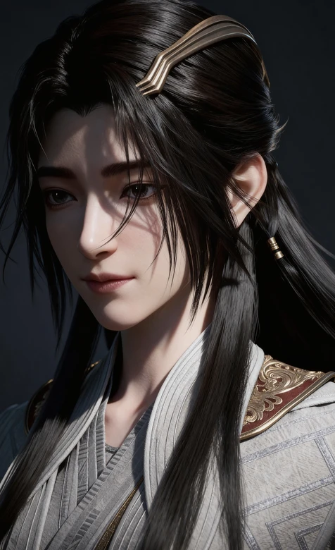 凡人修仙传《凌玉灵》 银灰金纹 黑金发饰 国风壁纸