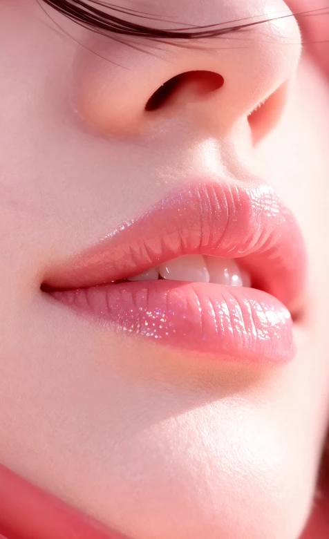 唯美粉嫩唇妆特写壁纸 清新少女风壁纸