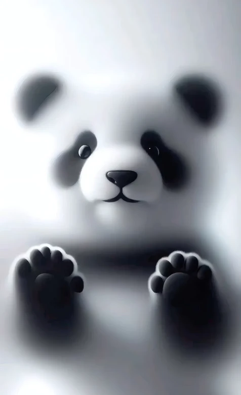 可爱卡通熊猫萌爪壁纸 柔和风熊猫主题壁纸