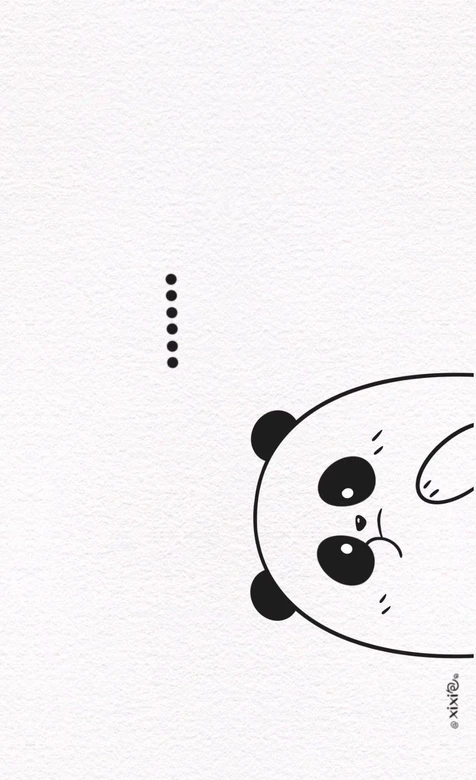 咱们裸熊熊猫Panda简约黑白呆萌壁纸 可爱熊猫背景