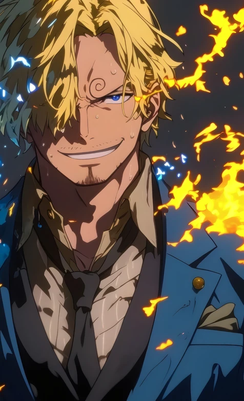 海贼王山治火焰电光帅气动漫壁纸 热血漫风