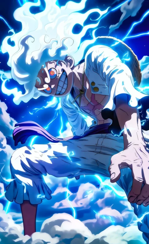 海贼王路飞五档尼卡形态热血闪电壁纸