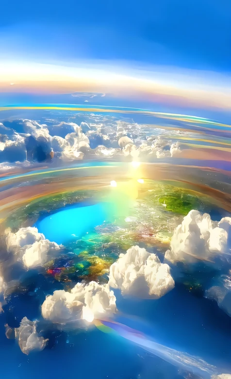 梦幻天空云海阳光幻想星球风景壁纸