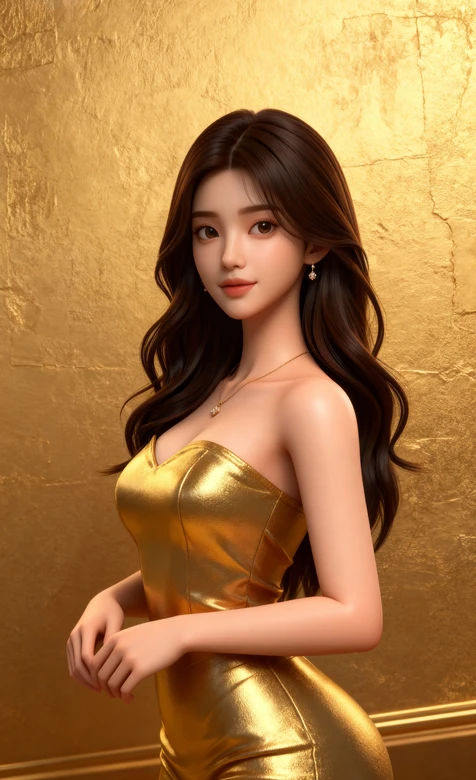 小小福利、金发美胸超性感短发美女插画