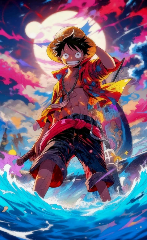 路飞·草帽飞扬 海贼王热血海浪冒险高清无水印