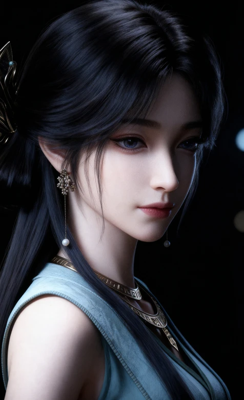 国风女角色《凡人修仙传》里的梅凝·黑发金饰青衣 唯美氛围感拉满