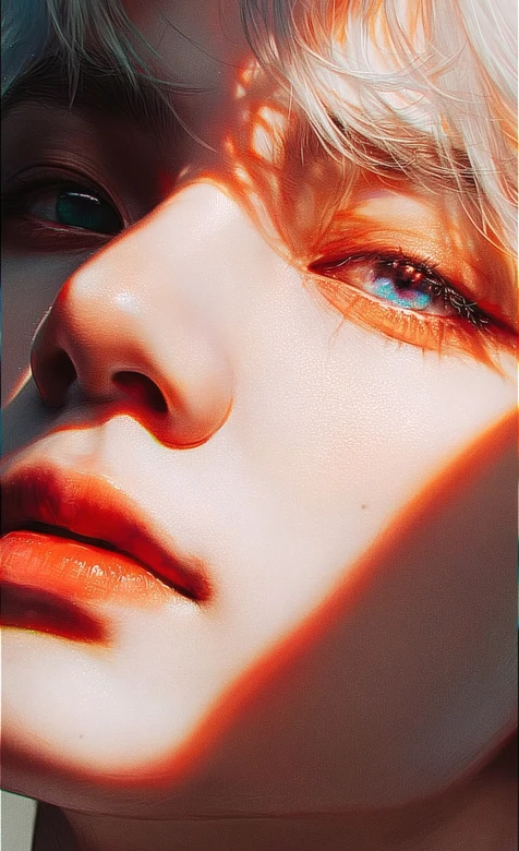 银发人物·梦幻蓝瞳唯美暖光CG壁纸 氛围感拉满高清无水印