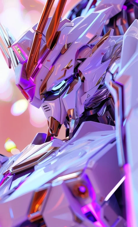 未来科幻机甲·紫白流光战甲 赛博风高清无水印