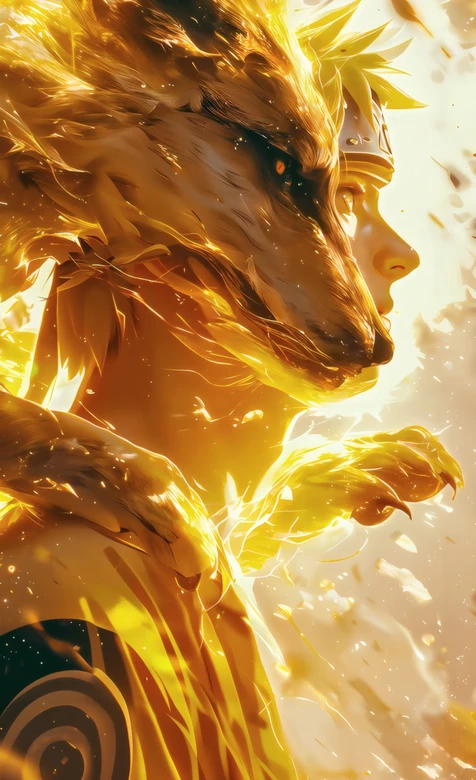 鸣人·九尾查克拉形态 炫光金黄 火影忍者 氛围感拉满