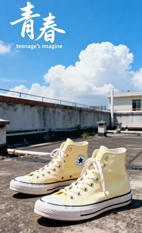 蓝天下的运动鞋