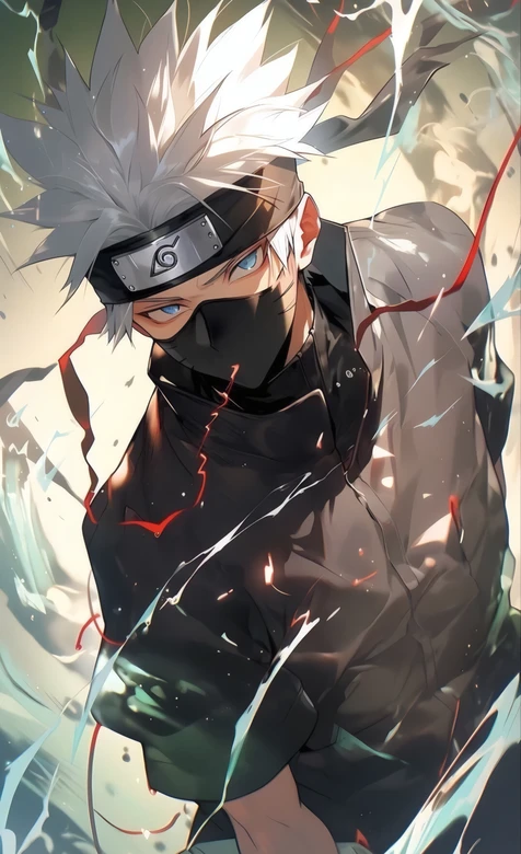 旗木卡卡西·雷切迸发 火影忍者二次元炫酷风 高清无水印