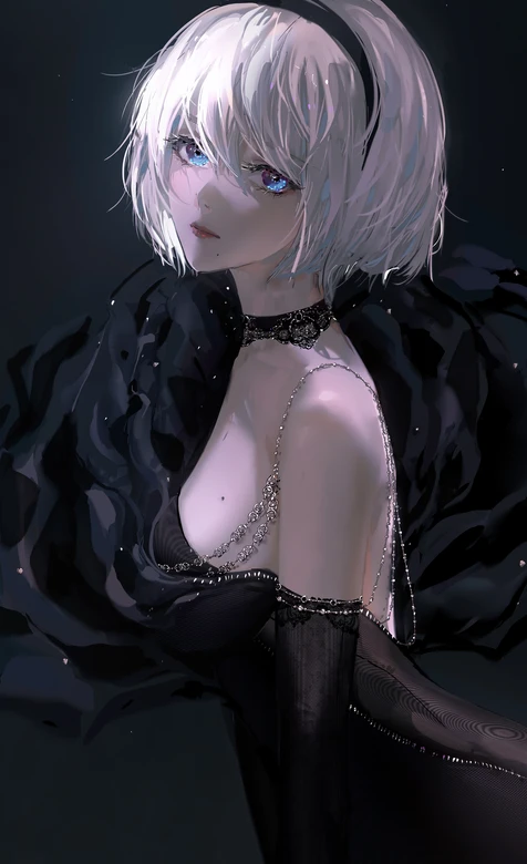 尼尔机械纪元2B 暗黑唯美礼服 氛围感拉满