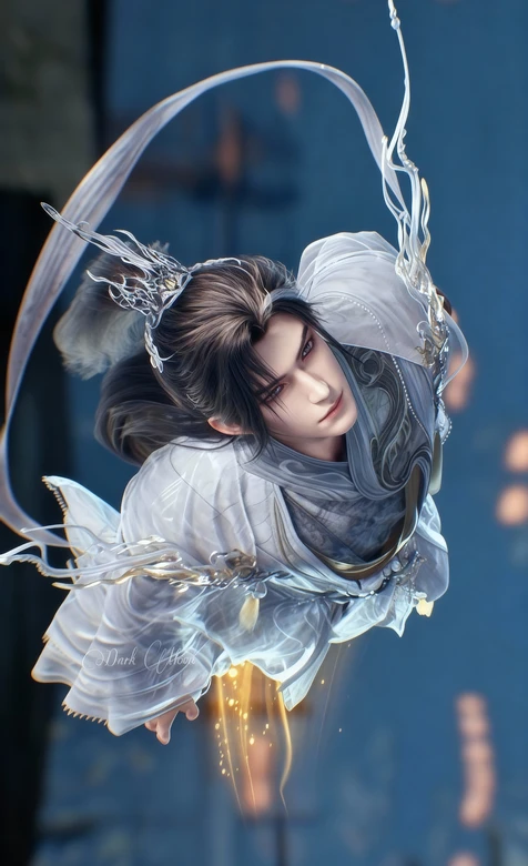 《完美世界》男主 石昊·白衣飞行动态 唯美国风壁纸 高清无水印