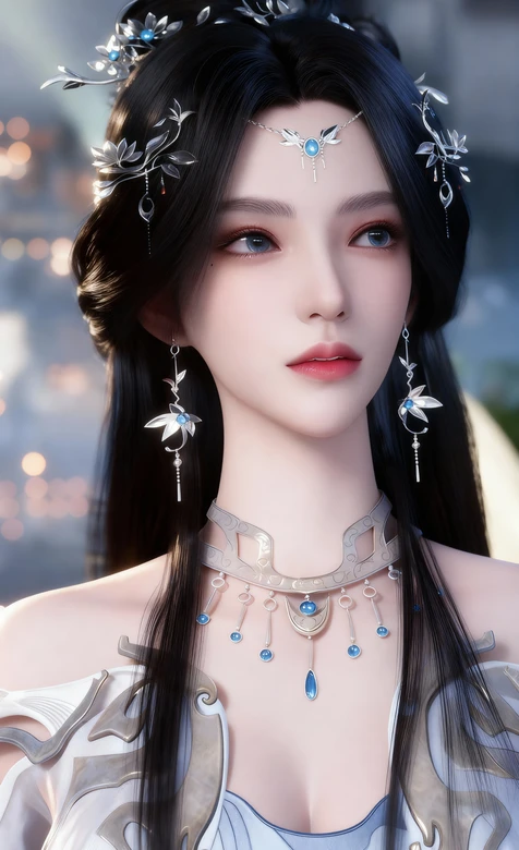 《遮天》角色·安妙依·银饰蓝宝古风造型 唯美国风壁纸高清无水印