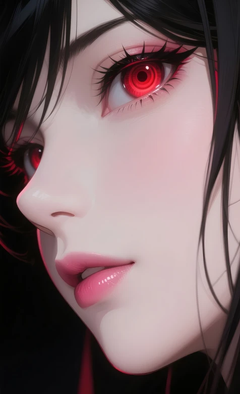 黑发红瞳少女·暗黑唯美二次元动漫风 高清无水印