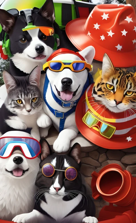 卡通萌宠猫狗戴潮装护具 活力冒险风高清无水印